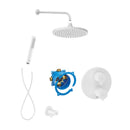 Roca T-500 Round 2 Outlet Thermostatic Concealed Shower Valve With Shower Head, Handset And Holder