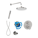 Roca T-500 Round 2 Outlet Thermostatic Concealed Shower Valve With Shower Head, Handset And Holder