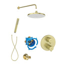 Roca T-500 Round 2 Outlet Thermostatic Concealed Shower Valve With Shower Head, Handset And Holder