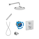 Roca T-500 Square 2 Outlet Thermostatic Concealed Shower Valve With Shower Head, Handset And Holder