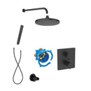 Roca T-500 Square 2 Outlet Thermostatic Concealed Shower Valve With Shower Head, Handset And Holder