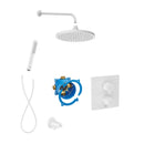 Roca T-500 Square 2 Outlet Thermostatic Concealed Shower Valve With Shower Head, Handset And Holder