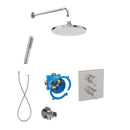 Roca T-500 Square 2 Outlet Thermostatic Concealed Shower Valve With Shower Head, Handset And Holder