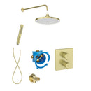 Roca T-500 Square 2 Outlet Thermostatic Concealed Shower Valve With Shower Head, Handset And Holder