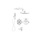 Roca T-3000 Switch Round 2 Outlet Thermostatic Concealed Shower Valve With Shower Head, Handset And Holder