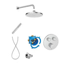 Roca T-3000 Switch Round 2 Outlet Thermostatic Concealed Shower Valve With Shower Head, Handset And Holder