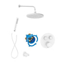 Roca T-3000 Switch Round 2 Outlet Thermostatic Concealed Shower Valve With Shower Head, Handset And Holder