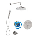 Roca T-3000 Switch Round 2 Outlet Thermostatic Concealed Shower Valve With Shower Head, Handset And Holder