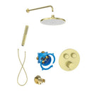 Roca T-3000 Switch Round 2 Outlet Thermostatic Concealed Shower Valve With Shower Head, Handset And Holder