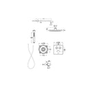 Roca T-3000 Switch Square 2 Outlet Thermostatic Concealed Shower Valve With Shower Head, Handset And Holder