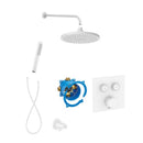 Roca T-3000 Switch Square 2 Outlet Thermostatic Concealed Shower Valve With Shower Head, Handset And Holder