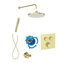 Roca T-3000 Switch Square 2 Outlet Thermostatic Concealed Shower Valve With Shower Head, Handset And Holder