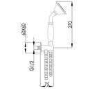 JTP Grosvenor Round Water Outlet with Holder and Slim Handshower - Chrome