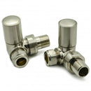 Reina Crova Corner Radiator Valve - Brushed Steel