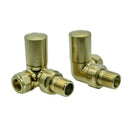 Reina Crova Corner Radiator Valve - Brushed Brass