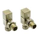 Reina Loge Angled Radiator Valve - Brushed Stainless Steel VLV-LGEBA