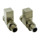 Reina Loge Straight Radiator Valve - Brushed Stainless Steel