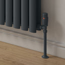 Reina Modal Lockshield Thermostatic Angled Radiator Valve - Anthracite