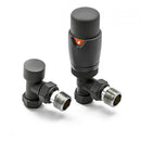 Reina Modal Lockshield Thermostatic Angled Radiator Valve - Anthracite