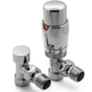 Reina Modal Lockshield Thermostatic Angled Radiator Valve - Chrome