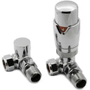 Reina Modal Lockshield Thermostatic Corner Radiator Valve - Chrome