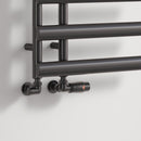 Reina Modal Lockshield Thermostatic Corner Radiator Valve - Black