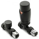 Reina Modal Lockshield Thermostatic Straight Radiator Valve - Black