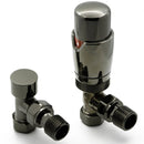Reina Modal Lockshield Thermostatic Angled Radiator Valve - Oiled Bronze