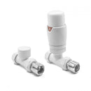 Reina Modal Lockshield Thermostatic Straight Radiator Valve - White