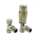 Reina Modal Lockshield Thermostatic Angled Radiator Valve - Bronze
