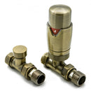 Reina Modal Lockshield Thermostatic Straight Radiator Valve - Bronze