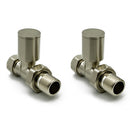 Reina Portland Straight Radiator Valve - Brushed Stainless Steel
