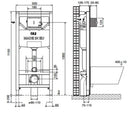 JTP Pre-Wall Freestanding WC Frame With Brackets and Bend - 1150mm x 500mm