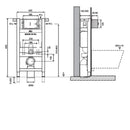 JTP Pre-Wall Freestanding WC Frame With Brackets and Bend - 820mm x 400mm