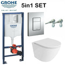 RIMLESS TOILET WALL HUNG PAN SEAT GROHE WC FRAME BATHROOM SET