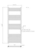 22mm Straight Towel Rail 600x1600mm Chrome STR616C