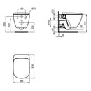 Ideal Standard Retail Tesi Wall Hung Wc Bowl With Aquablade Technology Silk Slim Seat & Cover Slow Close White T0079V1 + T3527V1