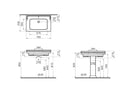 VitrA Valarte 795mm Wall Hung Washbasin 1 Tap Hole 7802B003-0001