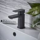 Tavistock Haze Mini Deck Mounted 1 Tap Hole Basin Mixer With Click Waste - Black THZ6103
