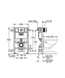 GROHE 0.82M CONCEALED CISTERN WC FRAME RAK CERAMICS RIMLESS WALL HUNG TOILET PAN