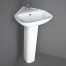 RAK Ceramics Origin 450x475mm Pedestal Corner Basin 1 Tap Hole ORI62CNRBS1 + ORI62PED
