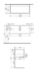 RAK Ceramics Joy Uno Wall Hung Vanity With Basin 1000mm Urban Grey UNOWH100UGY + JOYDI10101WH