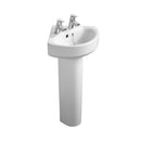 Ideal Standard Concept Arc 480mm Corner Basin 2 Tap Holes - White E792901 + E783801