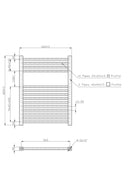 Square Rail 600mm x 800mm Chrome SQR608C