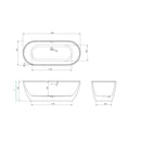 Anas Maris Oval Shape 1650x700mm  Freestanding Bath Double Ended Gloss White