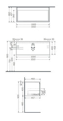 RAK Ceramics Joy Uno Wall Hung Vanity With Basin 1000mm Pure White UNOWH100PWH + JOYDI10101WH