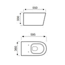 Round Wall Hung Toilet Pan Rimless With Soft Close Seat