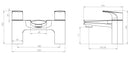 Tavistock Strike 2 Tap Hole Deck Mounted Bath Filler - Chrome TSE32