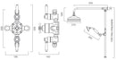 Tavistock Cheltenham Dual Function Exposed Shower System with Fixed Shower Head & Handset - Chrome SCM1713