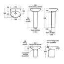 Ideal Standard Tesi 450mm Semi Pedestal Basin 1 Tap Hole - White T031301 + T352001